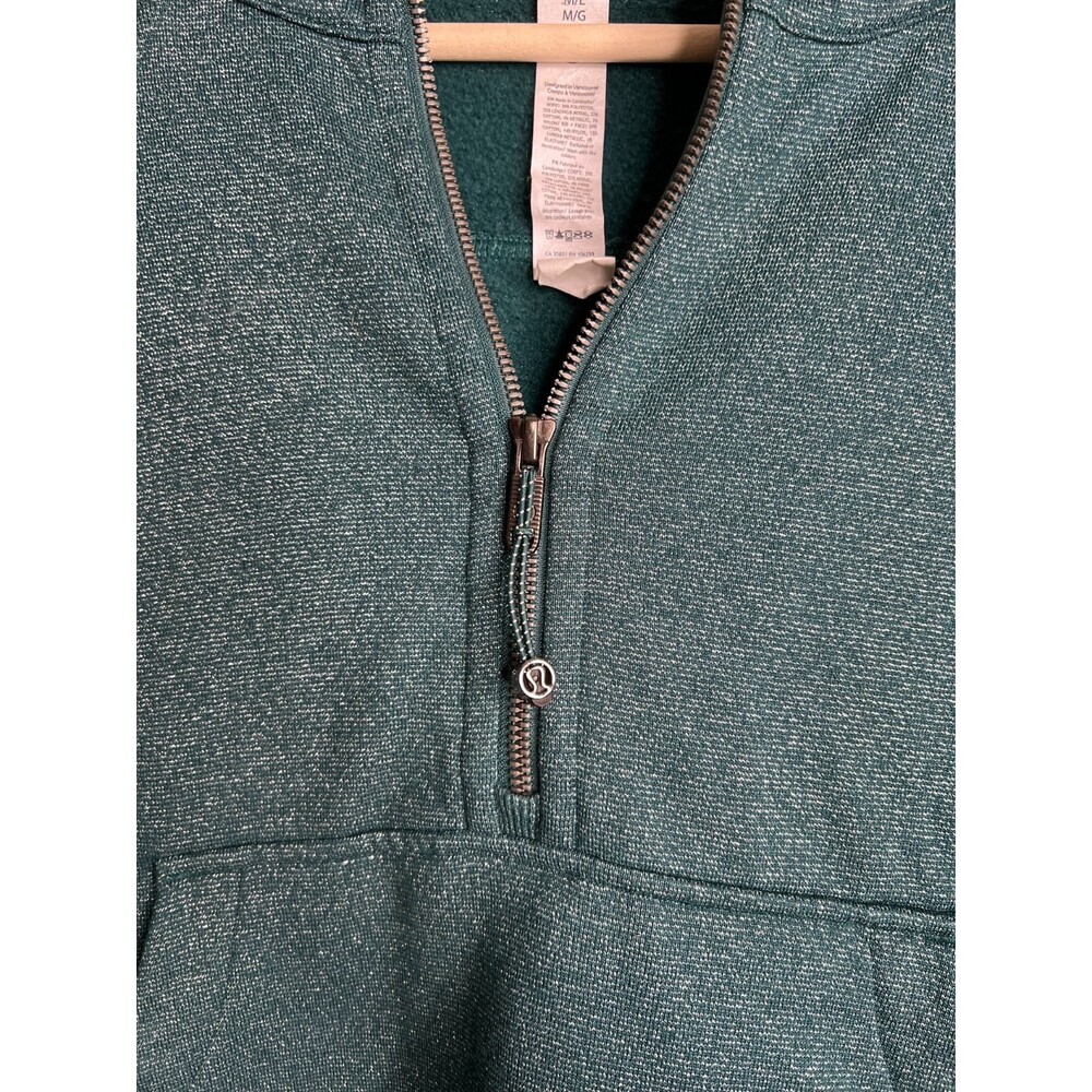 Lululemon Scuba Oversized Half Zip Hoodie Spark Storm Teal M/L Metallic Rare - Picture 5 of 7